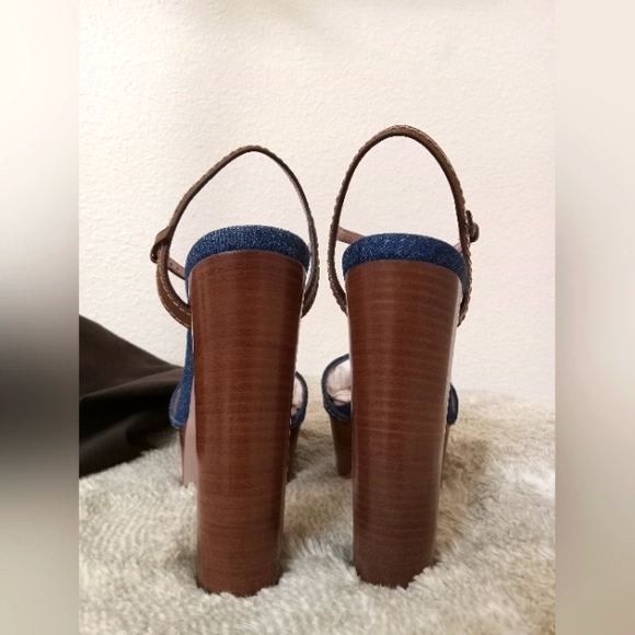 GUCCI DENIM CLAUDIE HORSEBIT PLATFORM - Picture 4 of 6